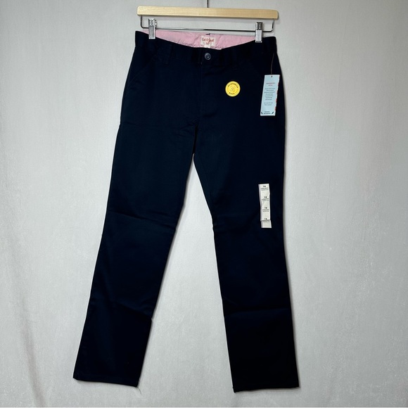 Cat & Jack Girls Straight leg Navy Blue Uniform pant chino - NWT size 16 (pair) - Picture 3 of 7
